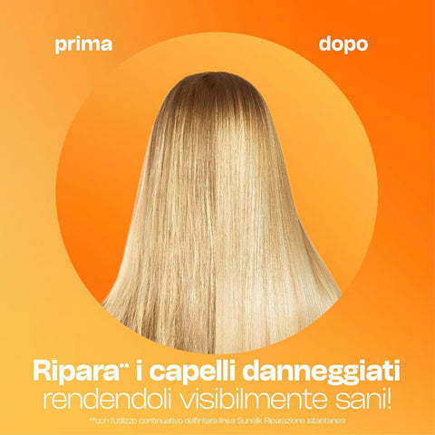 3x Sunsilk, Shampoo Riparazione Istantanea Shampoo für geschädigtes Haar, repariert das Haar bereits nach einer Anwendung*, Formel angereichert mit einem Reparaturkomplex aus Peptiden, Vitamin C und Mandelöl, 250 ml