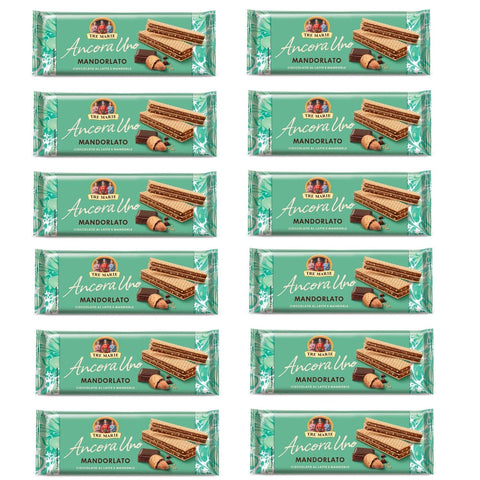 Tre Marie Ancora Uno Wafer Mandorlato Waffeln gefüllt mit Milchschokolade Creme und gehackten Mandeln 140 g italienisch Original