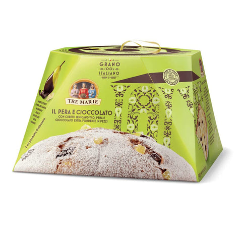 Tre Marie Panettone Pera e Cioccolato Weihnachtskuchen mit kandierten Birnenwürfeln und dunkler Schokolade 930g SONDERANGEBOT