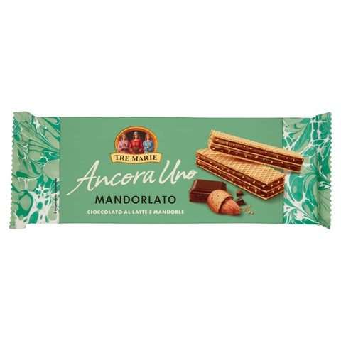 Tre Marie Kekse Tre Marie Ancora Uno Wafer Mandorlato Waffeln gefüllt mit Milchschokolade Creme und gehackten Mandeln 140g 6x Original italienisch 8002190006215