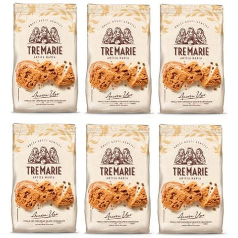 TreMarie Kekse TreMarie Tre Marie Ancora Uno Frolla con Caramello Salato e Cioccolato Kekse mit Gesalzenem Karamell und Schokolade Packung 315 g 6x italienisch Original 8002190006758
