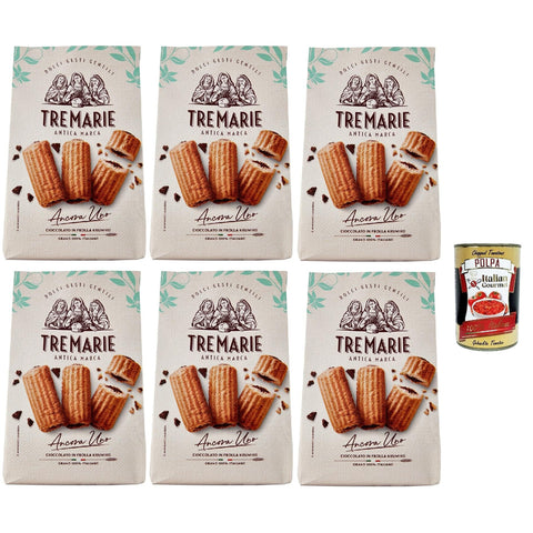 TreMarie Tre Marie Ancora Uno Cioccolato in Frolla Krumiro Kekse Krumiri mit Kakao altmodisches Gebäck 100% Italienische Kekse 6x315 g italienisch Original +