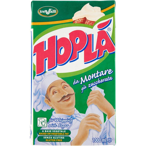 Trevalli Hopla Panna da montare e per cucina Sahne zum Kochen Gluten-frei basierend auf pflanzlichen Fetten 1000ml 6x Original italienisch