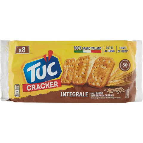 Tuc Crackers Tuc Cracker Integrale Vollkorn Salzgebäck Gesalzen mit Vollkornmehl und Cerealien 267 g ( 8 x 33,3 g ) italienisch Original 7622201459031