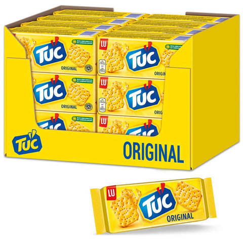 Tuc Original I Salzgebäck Großpackung I Knabbergebäck I Fein gesalzene -Cracker 24x100 g italienisch Original