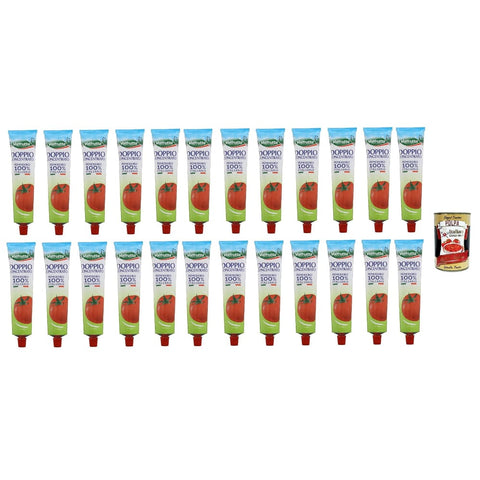Valfrutta Pasten & Kochsaucen Valfrutta Doppio Concentrato Di Pomodoro, Doppeltes Tomatenkonzentrat,100% Italienische Tomaten, 24x 130g Tube Original italienisch inkl. Italian Gourmet Polpa 400g 8032804040014