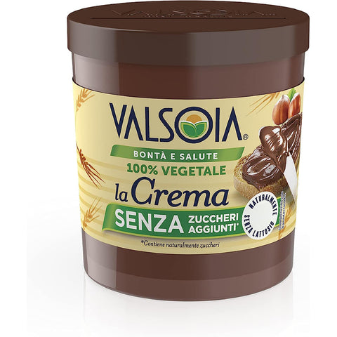 Valsoia Haselnuss Gemüsecreme mit Kakao und Hafer 100% pflanzlich gluten und palmölfrei laktosefrei 6x 200 g italienisch Original