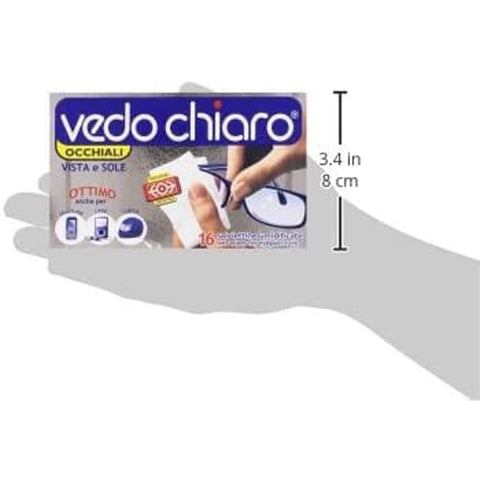 Vedo Chiaro 0 Vedo Chiaro Vedochiaro Occhiali Glasreiniger 16 Tücher Brillenreinigung Brillenreiniger 12 Packungen italienisch Original 8002340004818