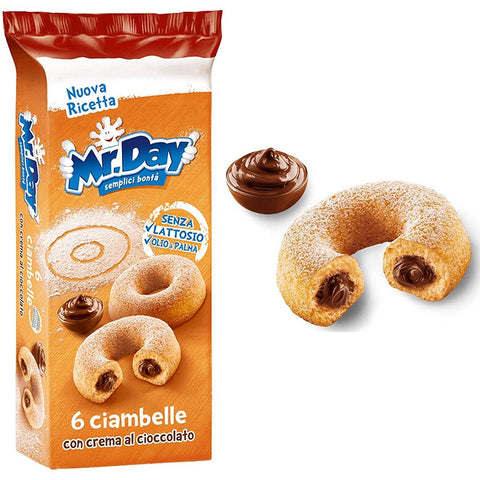 Vicenzi Mr. Day Ciambelle con crema al cioccolato Donuts mit Schokoladencreme Kuchen brioche abgepackte Snacks 3x 288g italienisch Original