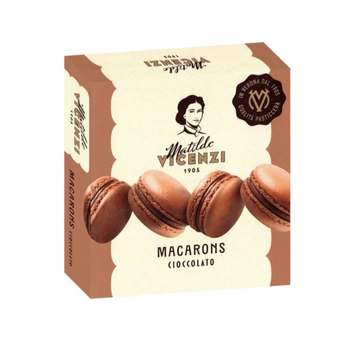 Vicenzi Kekse 12x Vicenzi Macaron al Cioccolato Schokoladenmakrone 60gr