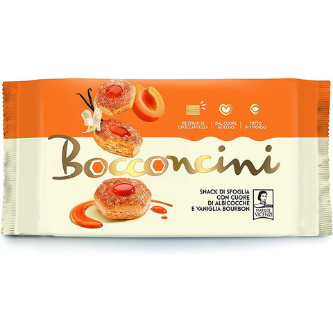 Vicenzi Matilde Vicenzi Bocconcini mit 100 % italienischem Aprikosenherz und Vanille - 90 g 3x italienisch Original Kekse