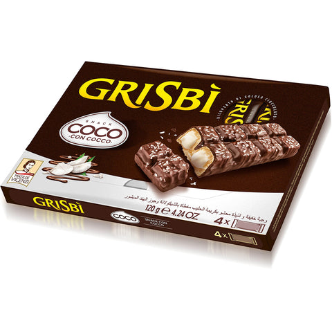 Vicenzi Grisbi Coco con Cocco snack mit Milchcreme bedeckt mit Schokolade und Kokosnuss ( 6x 120g + 4 x 30g italienisch Original