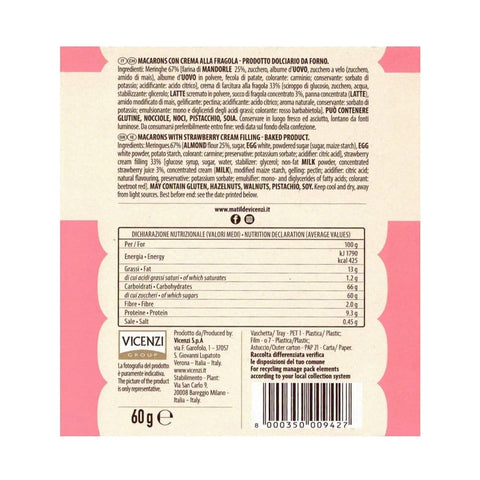 Vicenzi Kekse 6x Vicenzi Macaron alla Fragola Erdbeer-Macaron 60gr