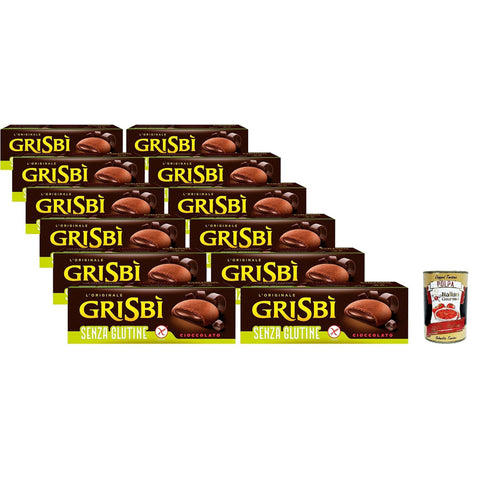 Vicenzi Grisbì Senza Glutine Cioccolato, Glutenfreie Kekse von Kakao Shortcrust Gebäck, gefüllt mit Schokoladencreme, ideal für Snacks oder Snacks, 12 Packungen, 1.800 g italienisch Original