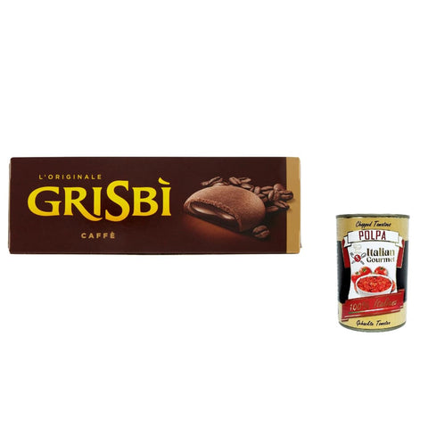 Vicenzi Kekse Vicenzi Grisbì caffè kekse Mürbeteiggebäck, gefüllt mit weicher Kaffee creme 150 g 12x Original italienisch inkl. Italian Gourmet Polpa 400g 8000350095673