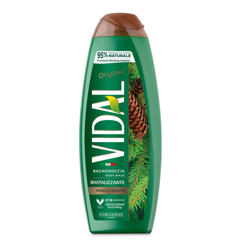Vidal - Duschgel Original Pino Classico revitalisierende Formel Duft Kiefer Dermatologisch getestet 500 ml italienisch Original