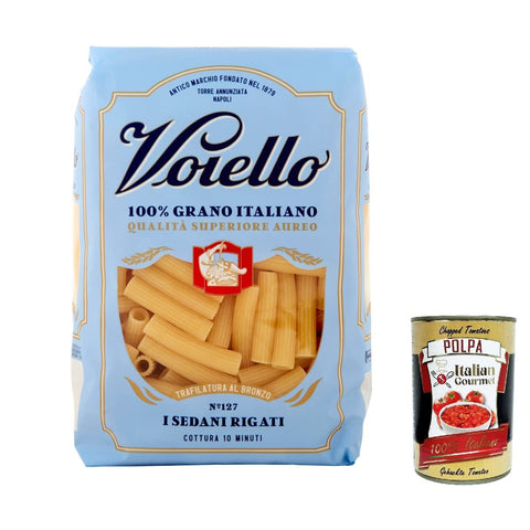 Voiello Pasta Sedani Rigati Nudeln 100 % italienische N 127 500 g 10x italienisch Original + kostenlos Polpa 400 g