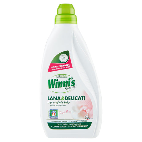 Winni's Waschmittel für Wolle und Feinwäsche hypoallergen rosa 750 ml italienisch Original