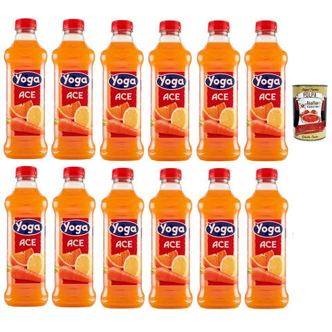 Yoga Fruchtsäfte Yoga ACE, Orange, Karotte und Zitrone Früchte Fruchtsaft Getränk Fruchtgeschmack PET flasche 12x 1000 ml fruit juice italienisch Original 8001440136177