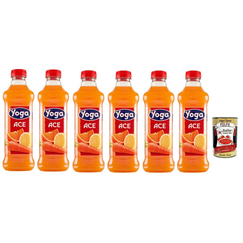 Yoga ACE Orange Karotte und Zitrone Früchte Fruchtsaft Getränk Fruchtgeschmack PET flasche fruit juice 6x1000 ml italienisch Original Pastasauce + kostenlos polpa