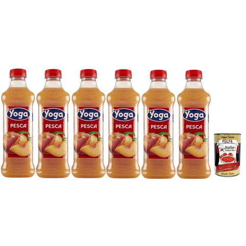 Yoga Fruchtsäfte Yoga Succo di frutta Pesca, Pfirsch Früchte Fruchtsaft Getränk Fruchtgeschmack PET flasche 6x 1000 ml fruit juice italienisch Original 8001440136160