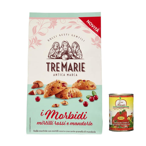 Zia Rosa Kekse Zia Rosa Tre marie i morbidi mirtilli rossi e mandorle, rote Beere und Mandel biscuits Kekse 300 g + Zia Rosa DOP Pomodoro San Marzano Dose von 400 g italienisch Original 8002190006802