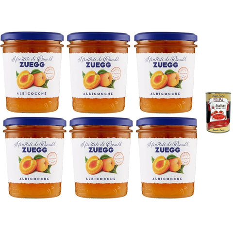 Zuegg Fruchtaufstrich Zuegg Confettura Extra di Albicocche, Aprikosen marmelade, apricot jam, 6x 320g Original italienisch inkl. Italian Gourmet Polpa 400g 80298328