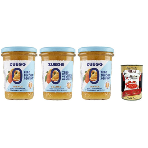 Zuegg Fruchtaufstrich Zuegg zero zuccheri Arance Marmelade Orangen Konfitüre jam Zuckerfrei, Brotaufstriche 3x 220g Original italienisch inkl. Italian Gourmet Polpa 400g 80803805