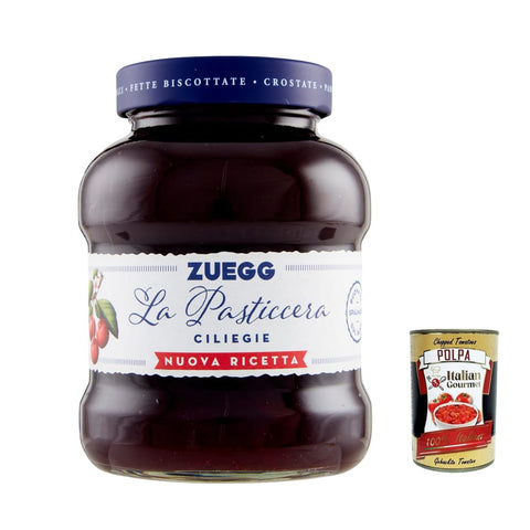Zuegg Koch- & Backzutaten Zuegg La Pasticceria Cliegie, Marmelade Kirschen Konfitüre Brotaufstriche Italien 3x 700 g inkl. Italian Gourmet polpa 400g Original italienisch 8000340450307