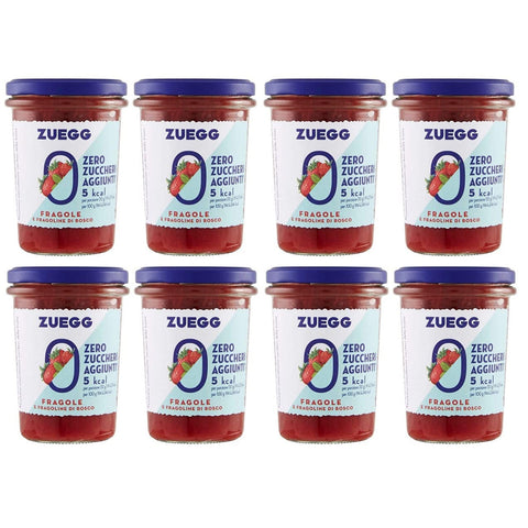 Zuegg Fragole e Fragoline di Bosco Erdbeeren und Walderdbeeren Marmelade Jam Ohne Zuckerzusatz Frei von Konservierungsstoffen Glas 220 g 8x italienisch Original