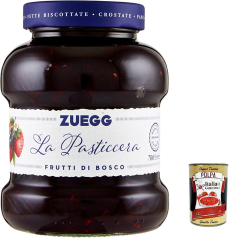 Zuegg La Pasticceria Frutti di bosco Marmelade Beeren Konfitüre Brotaufstriche 700 g 3x italienisch Original Pastasauce + kostenlos polpa 400 g