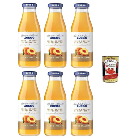 Zuegg Obst Zuegg Nettare di pesca senza pesticidi Pestizidfreier Pfirsichnektar 6x 500 ml Original italienisch inkl. Italian Gourmet Polpa 400g 8000340560839